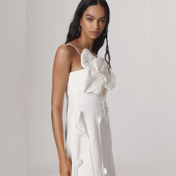 Off-White Garden Lenzing™ Ecovero™ Euroflax™ Midi Dress XL - Picture 3 of 6